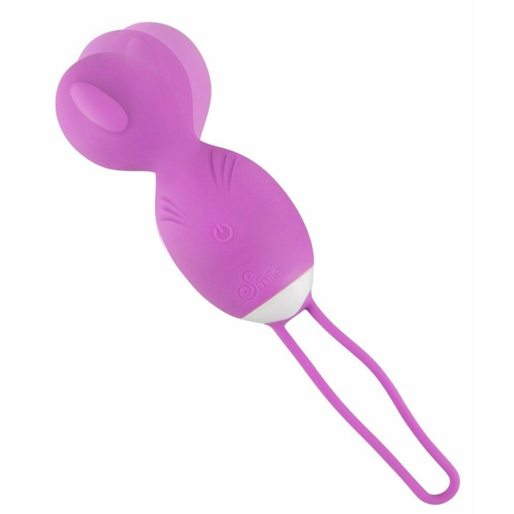 Love Balls viola con accento bianco e anello. Prodotto in primo piano, senza sfondo.