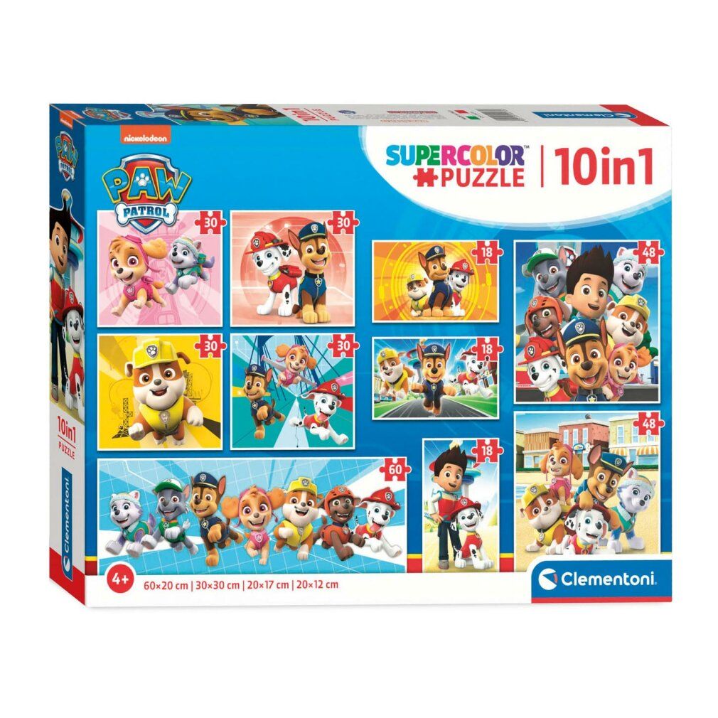 Puzzle Clementoni Paw Patrol 10in1. Confezione con puzzle. 10 diversi motivi Paw Patrol. Età consigliata: 4+