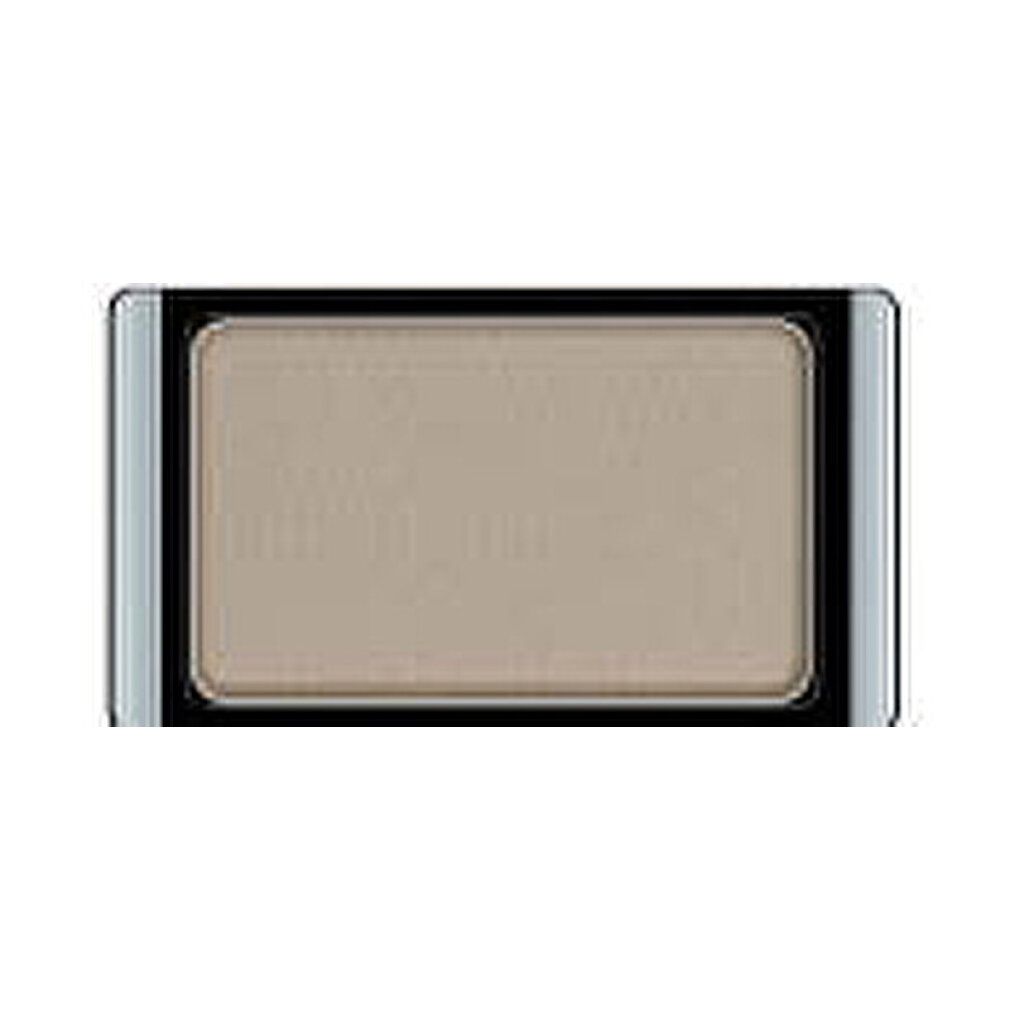 Ombretto grigio-beige chiaro. Forma rettangolare, in cornice nera con bordo argentato. Finitura opaca.
