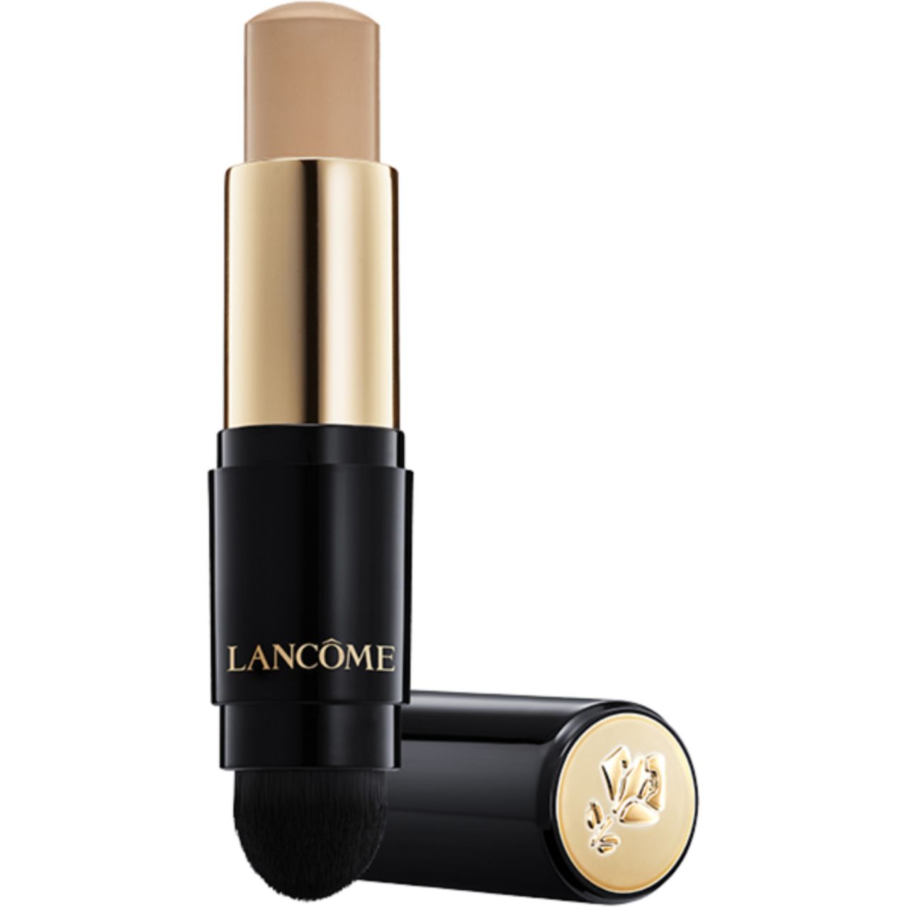 Stick trucco con custodia nera e oro. Spugna integrata. Marchio: Lancôme.