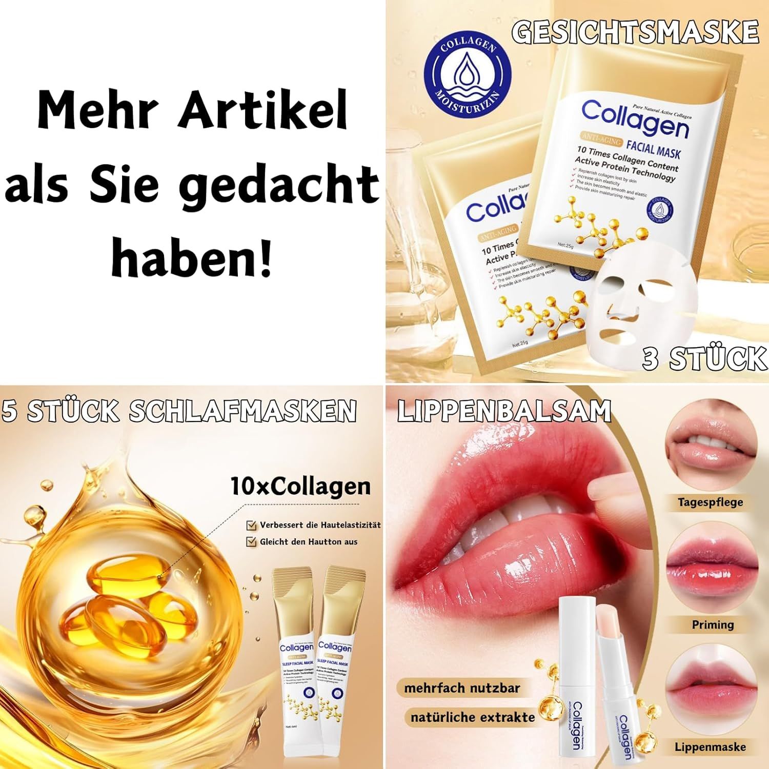 SUMMISHI Set Skincare al Collagene, Anti-Età