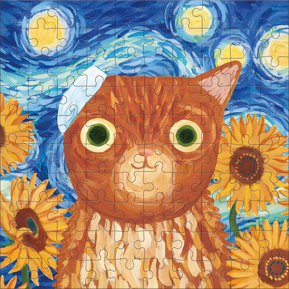 mudpuppy Puzzle in scatola Artsy Cats: Vincat Van Gogh 100 pezzi