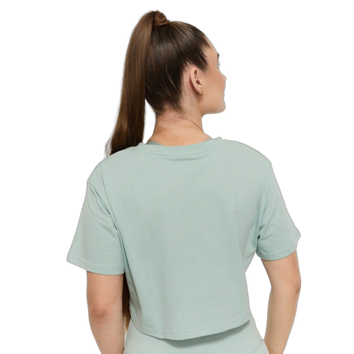 GymBeam Crop top donna Limitless cropped cotone Eucalypt