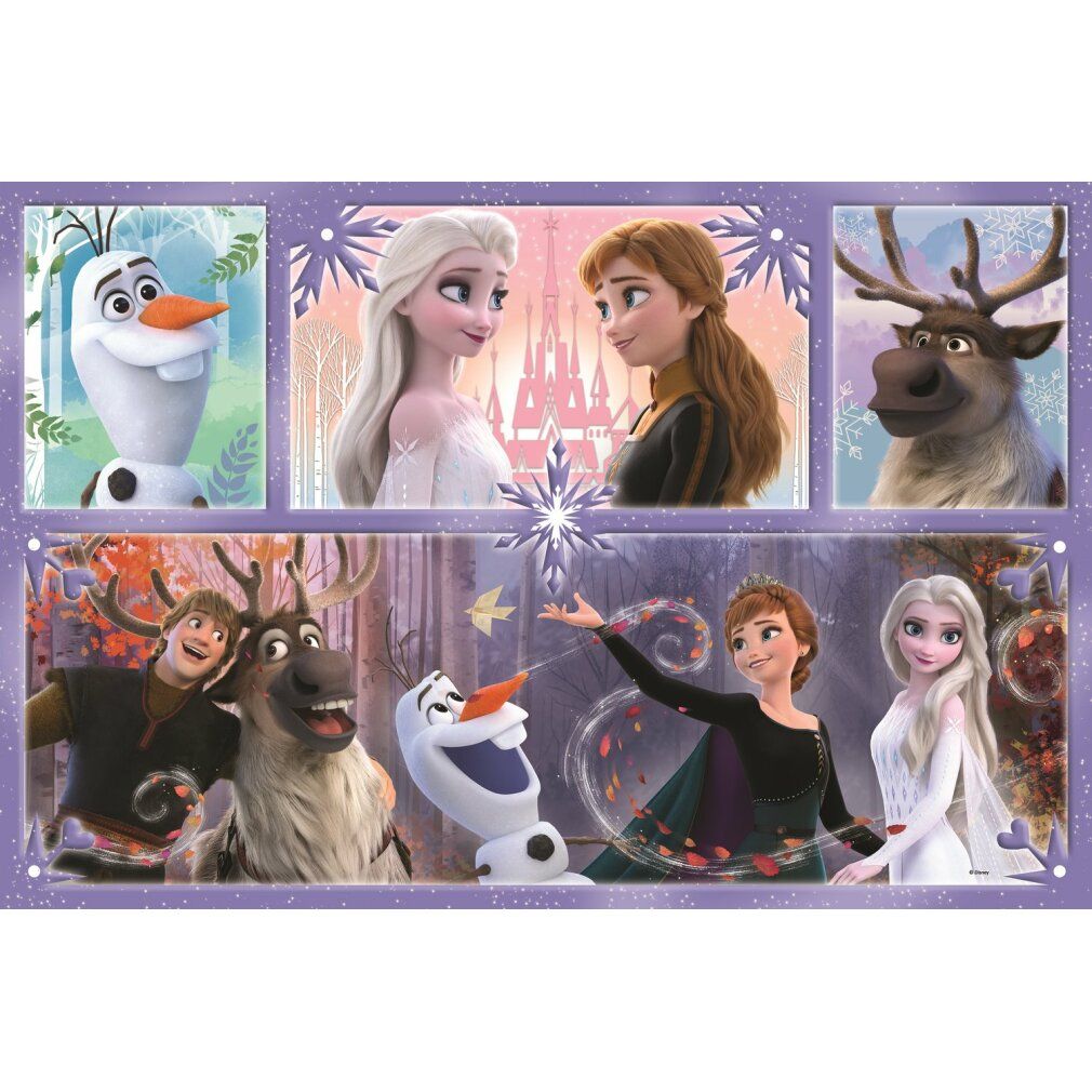 Puzzle con motivi Frozen. 24 pezzi Maxi. Età consigliata: 3+. Marchio Trefl. Sono raffigurati i personaggi del film.