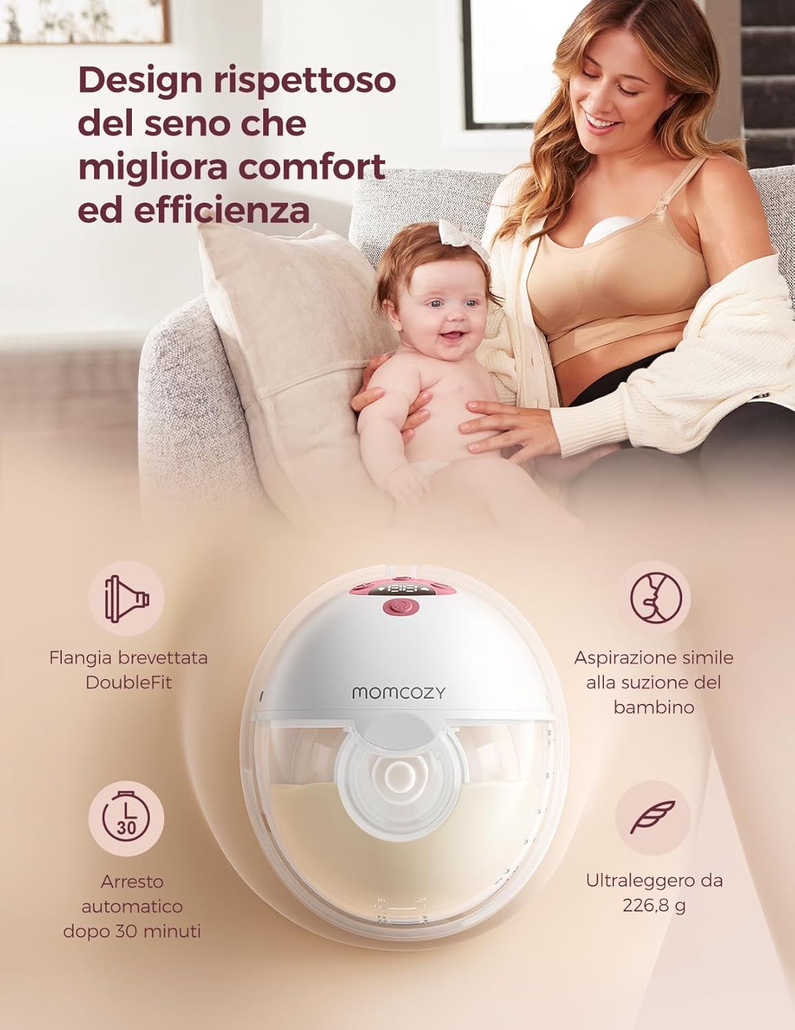 Momcozy Tiralatte Elettrico Smart