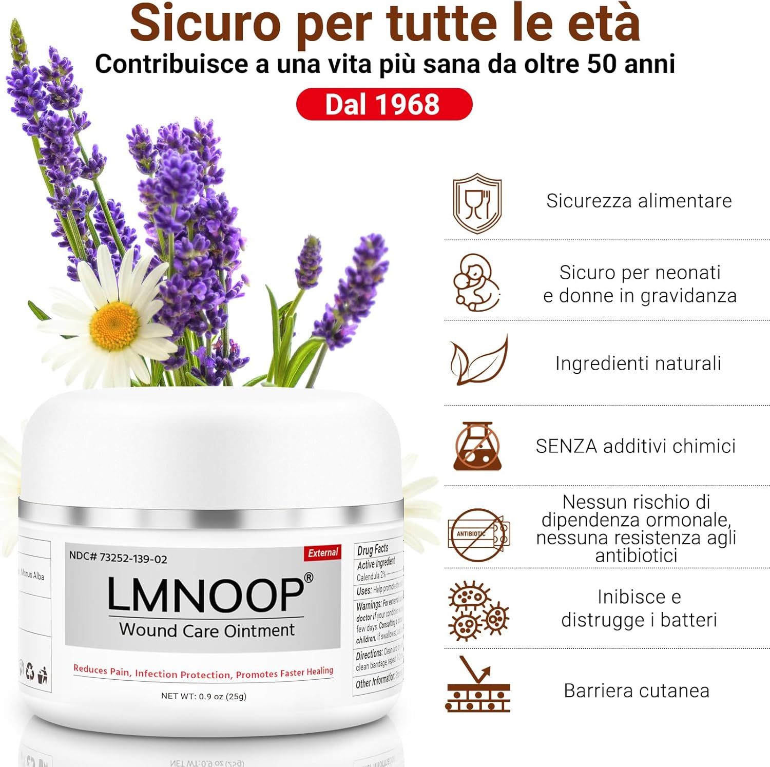 LMNOOP crema per piaghe da decubito e unguento per la cura della pelle