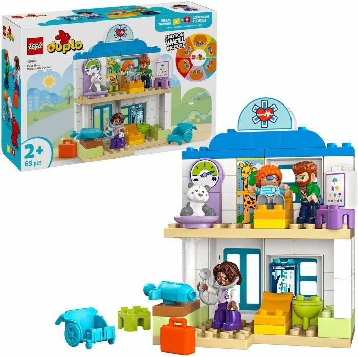 LEGO DUPLO 10449. Set studio medico. Edificio con personaggi, accessori. Confezione con immagine del prodotto. 2+ anni. 65 pezzi.
