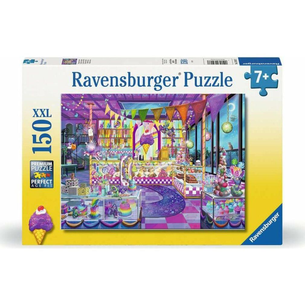 Scatola puzzle Ravensburger. 150 pezzi, XXL. Illustrazione di una pasticceria. Età consigliata 7+.