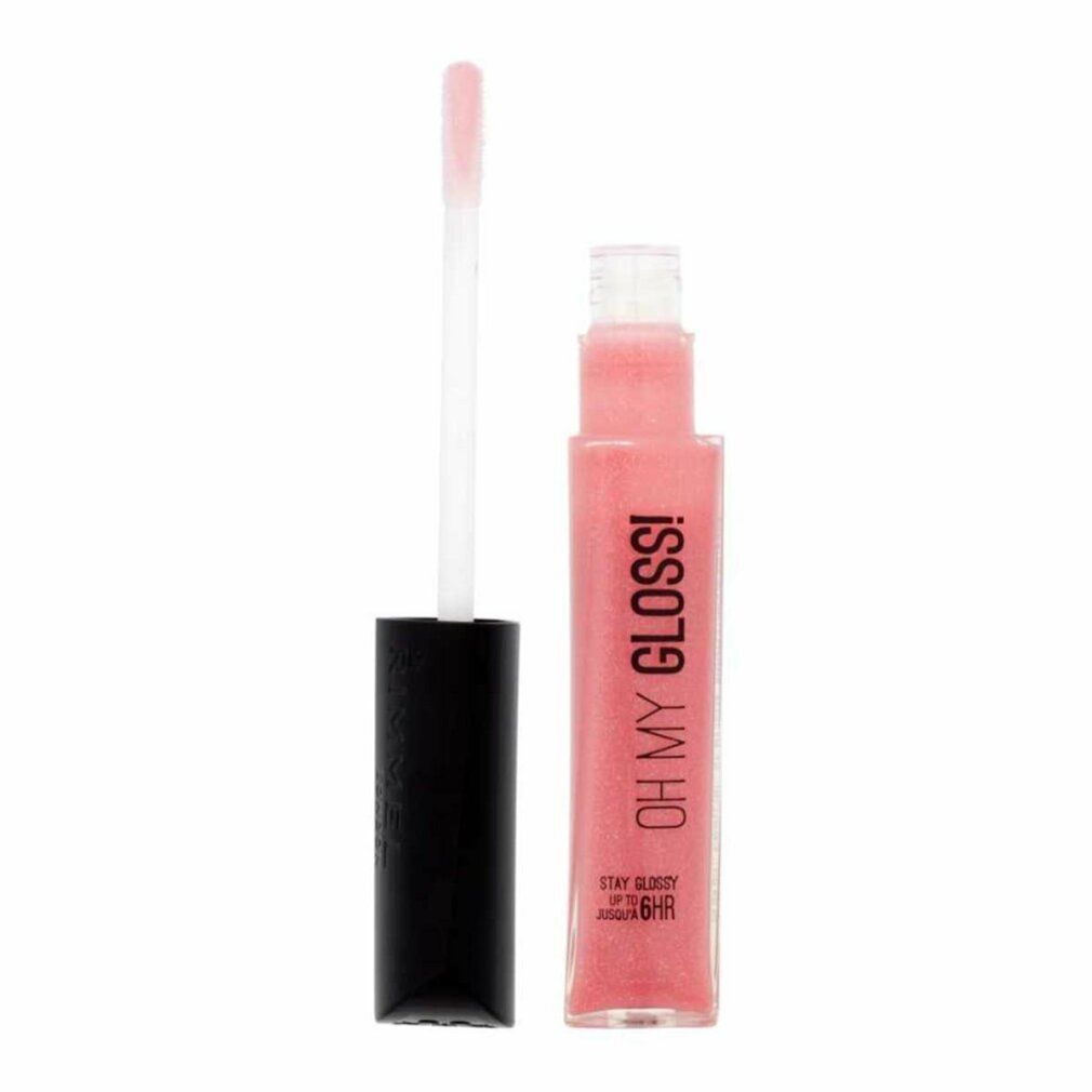 Lucidalabbra aperto con applicatore. Tonalità rosa. Scritta: OH MY GLOSS! Tappo nero. Scritta: UP TO 6HR.
