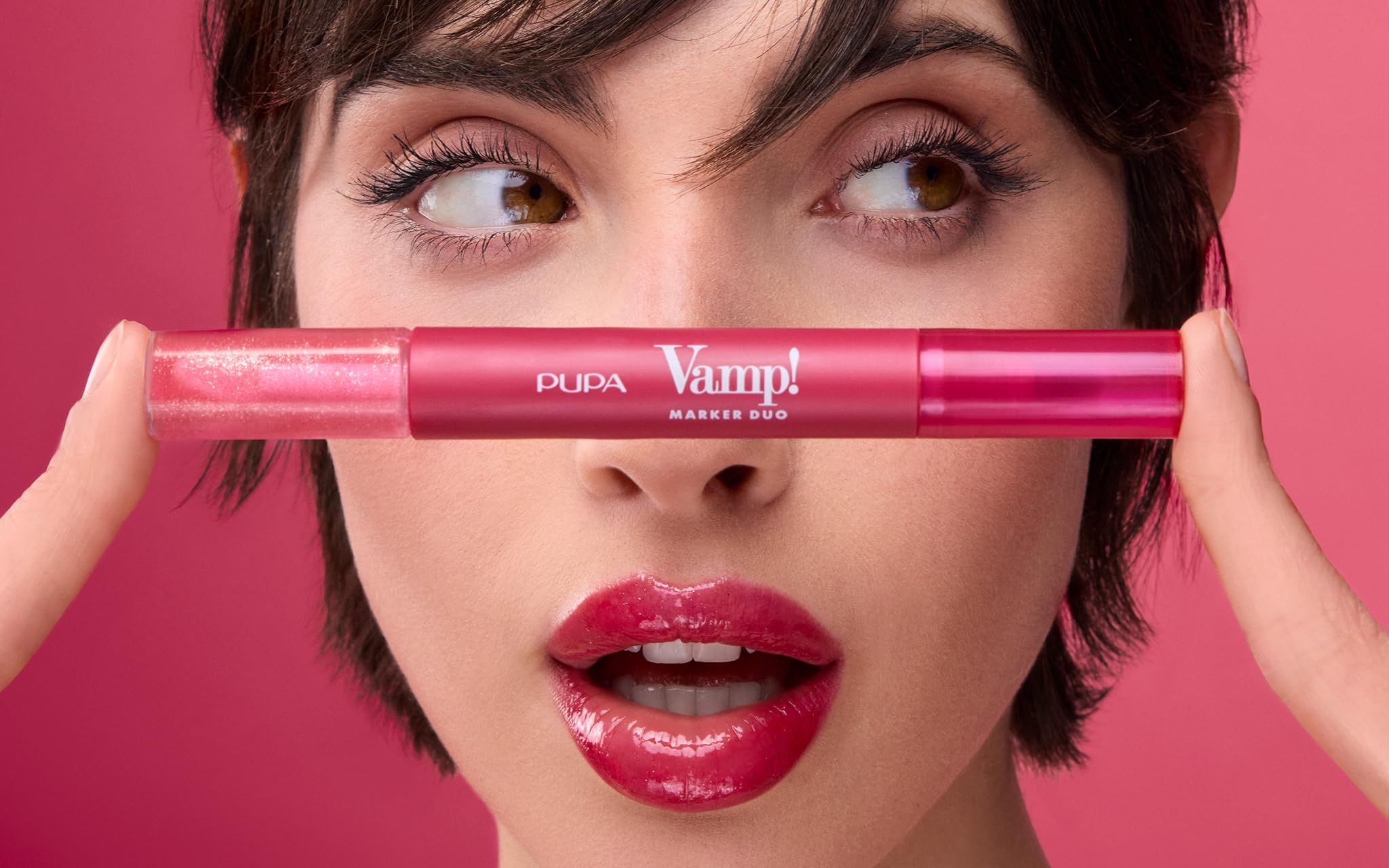 Pupa Vamp! Marker Duo Rossetto + Gloss 3-in-1 con Acido Ialuronico, 009 Jelly Coral