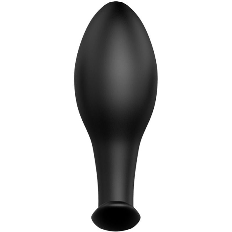Confezione con plug anale nero e telecomando.