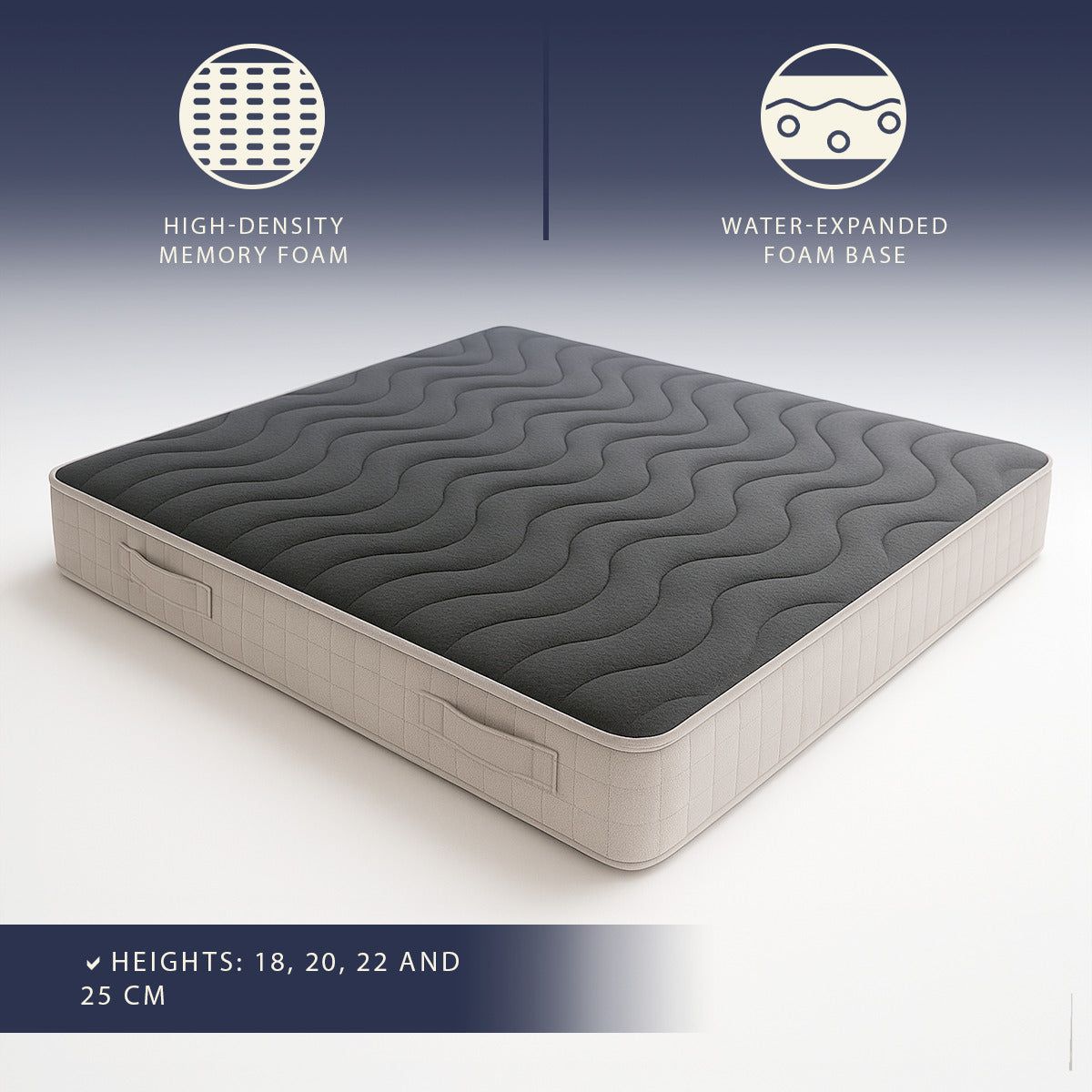 The White Stone Materasso 140x200 cm in Memory Foam Alto 20 cm