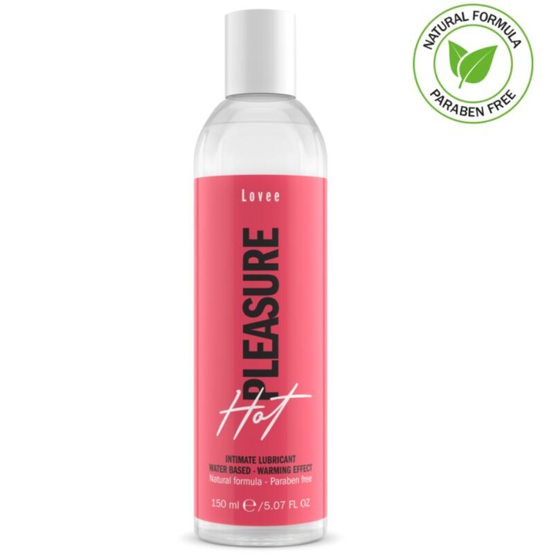 Lubrificante Lovee Hot Pleasure, 150 ml. A base d'acqua, formula naturale, senza parabeni.