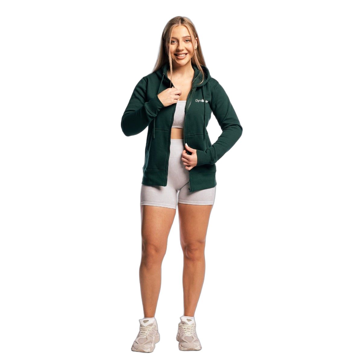 GymBeam Felpa donna regular con zip e tasche Pine