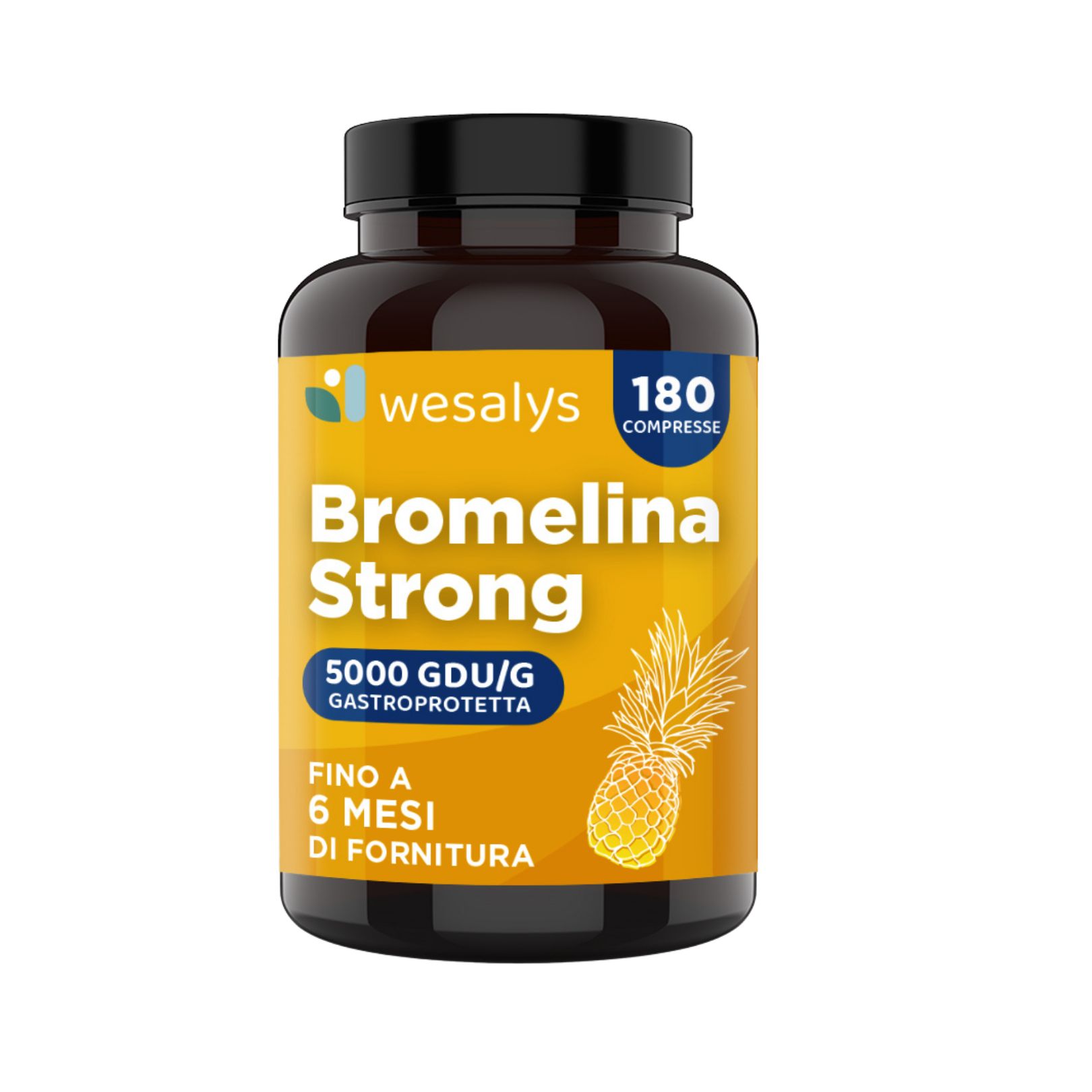 WESALYS® Bromelina Strong - Integratore alimentare Drenante e contro Gambe pesanti e Cellulite