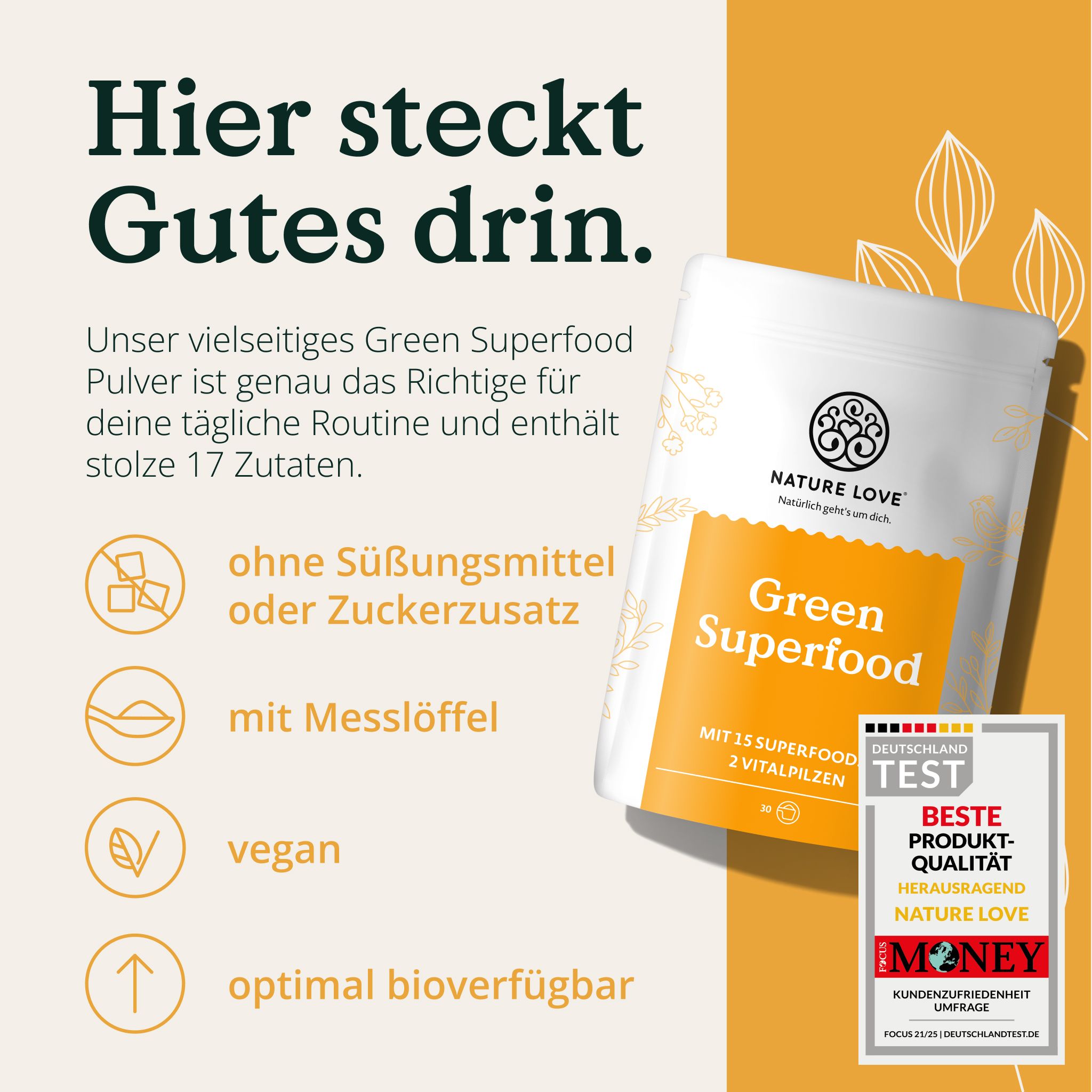 NATURE LOVE® Polvere di Superalimenti Verdi