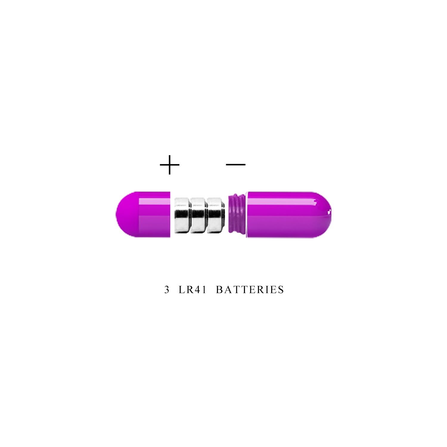 Capsula vibrante viola con batterie. 3 batterie LR41.