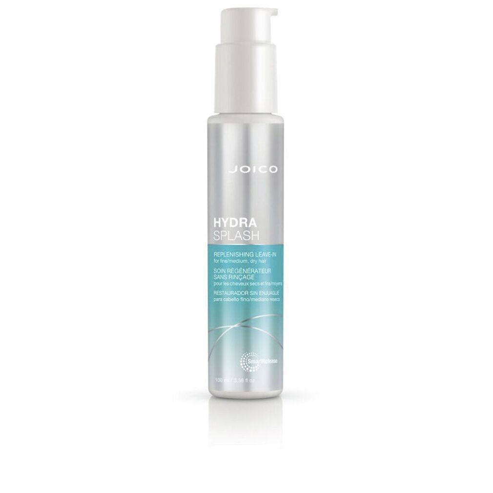 Flacone argentato con erogatore a pompa, scritta JOICO Hydra Splash.