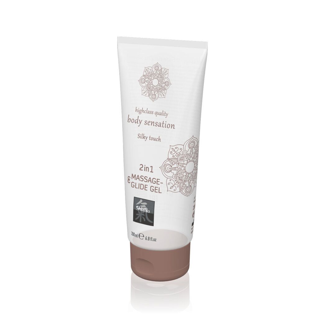 Gel massaggio e scivolamento 2 in 1, tocco setoso, tubo 200ml con motivo mandala asiatico.