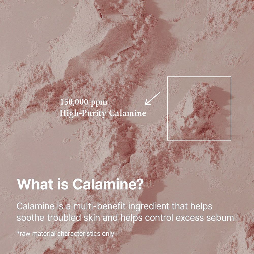 Primo piano di polvere di calamina rosa con un riquadro.