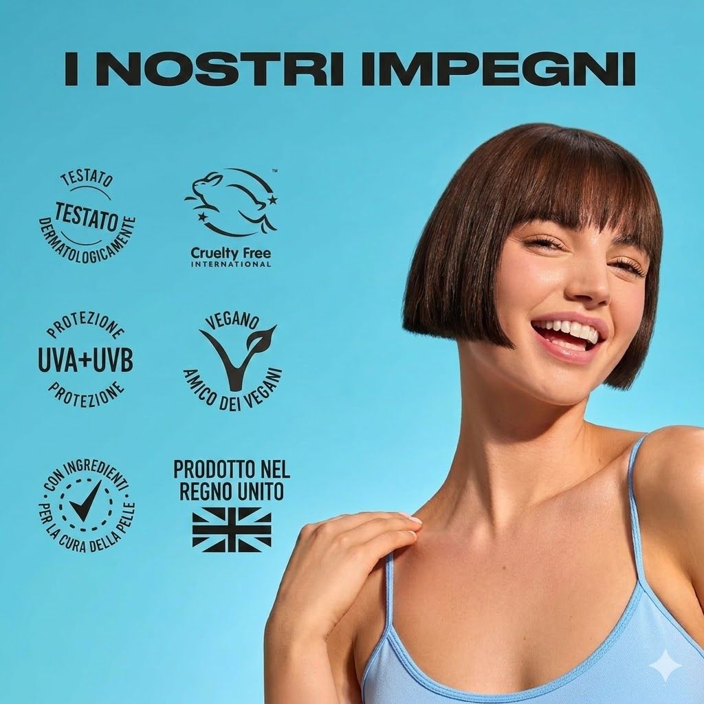 Quattro donne sorridono. Testo: Suncare with Skincare. St. Moriz Suncare. Per un sole sicuro. Con formule per la pelle.