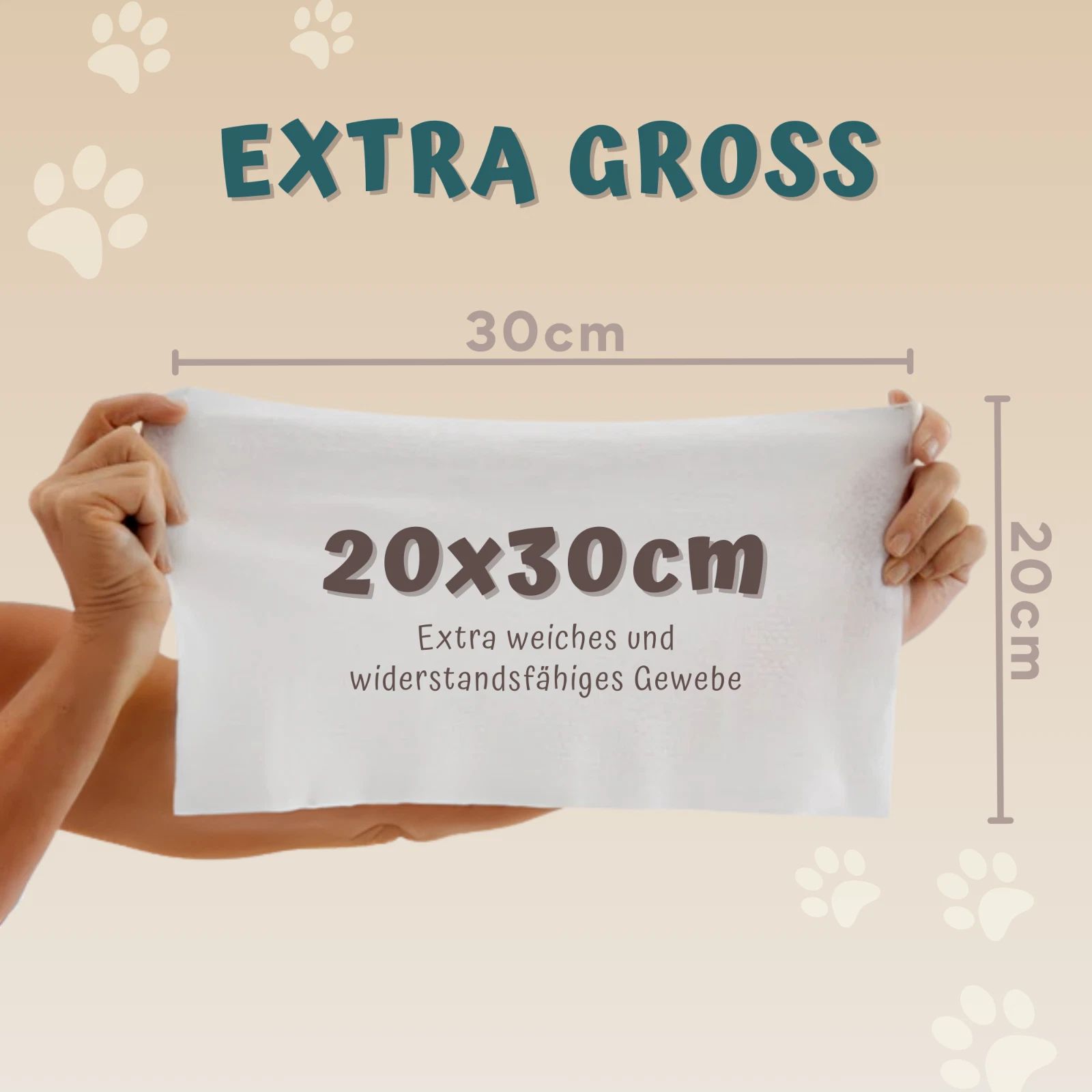 Salvietta morbida e resistente. Dimensioni: 20x30cm. Testo: Extra Gross.