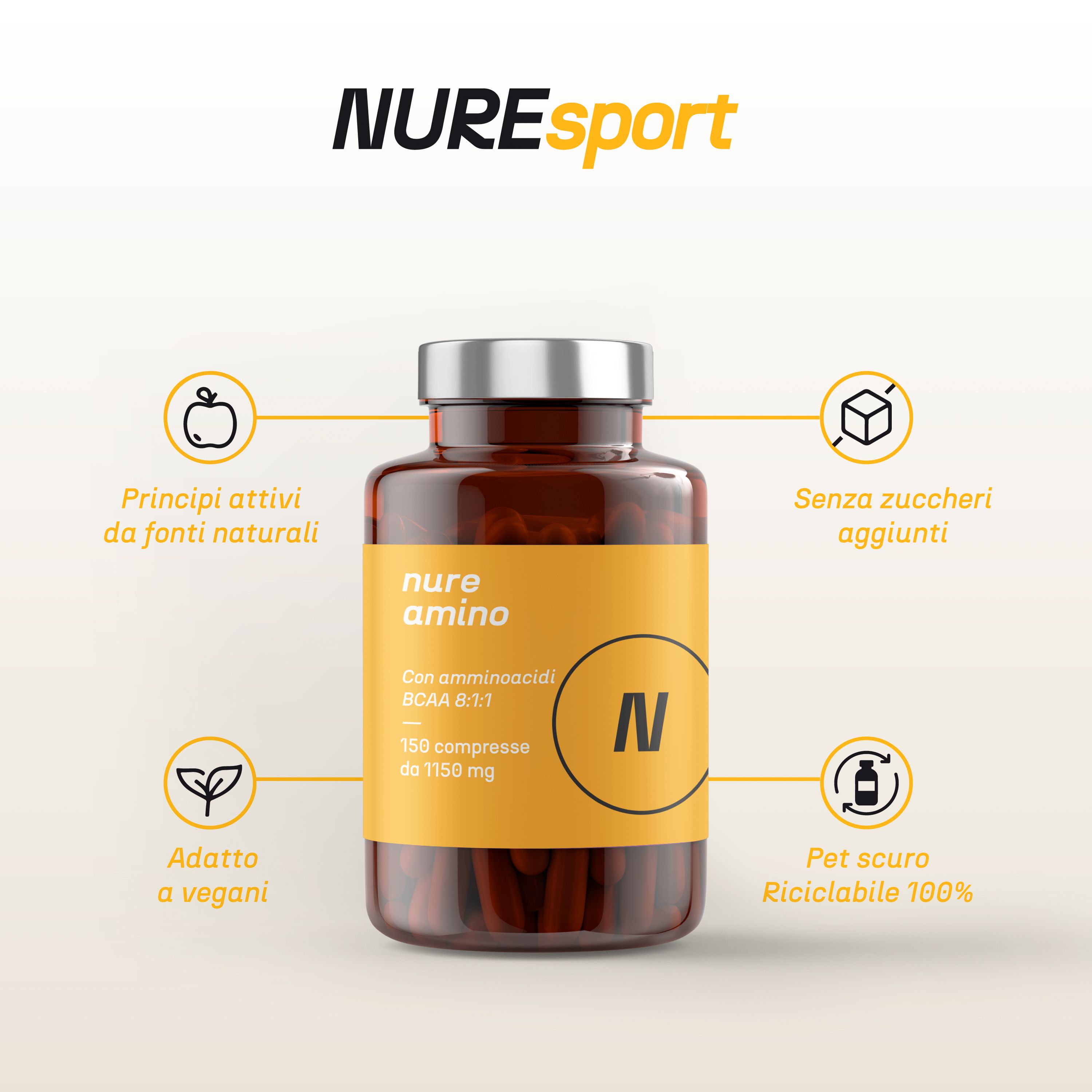 NURE Amino 150 compresse da 1150 mg | Integratore aminoacidi ramificati bcaa