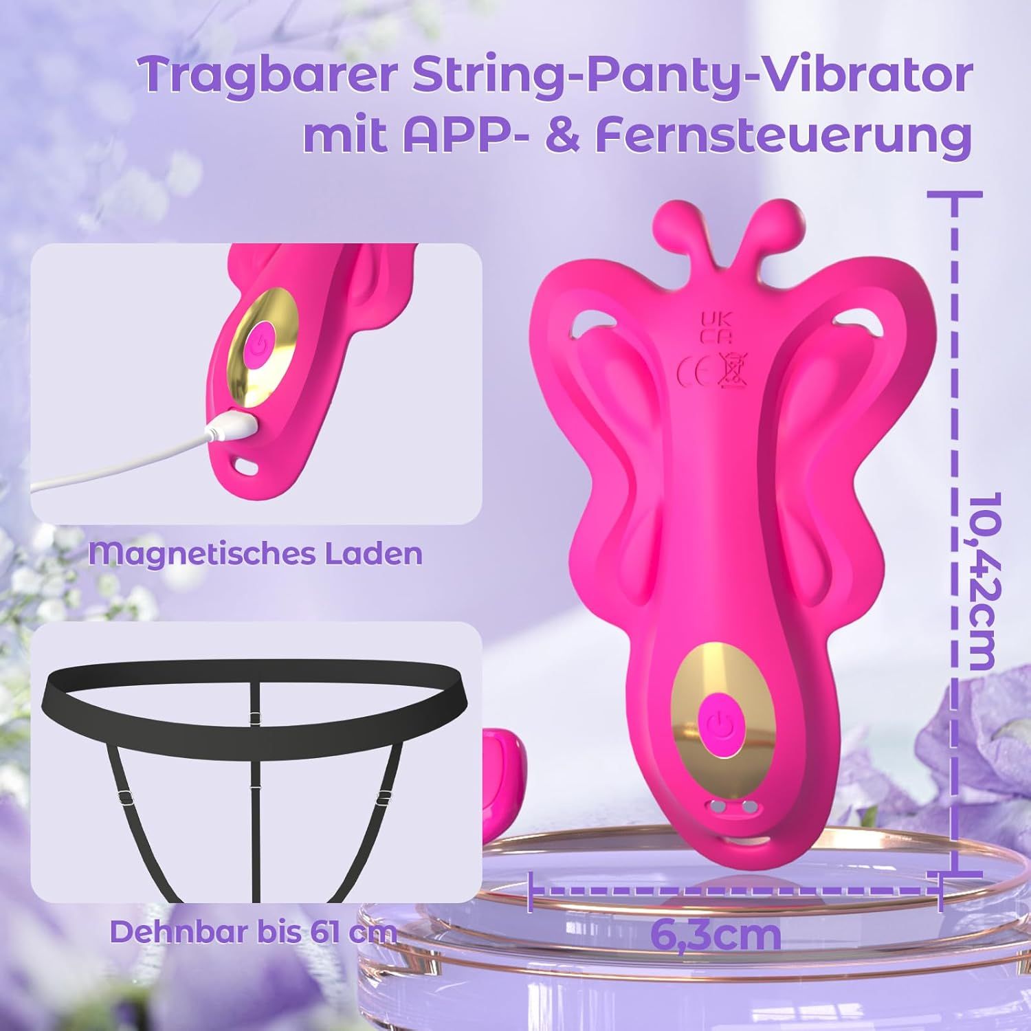 YAWNSHE vibratore “butterfly” per la stimolazione clitoridea per donne