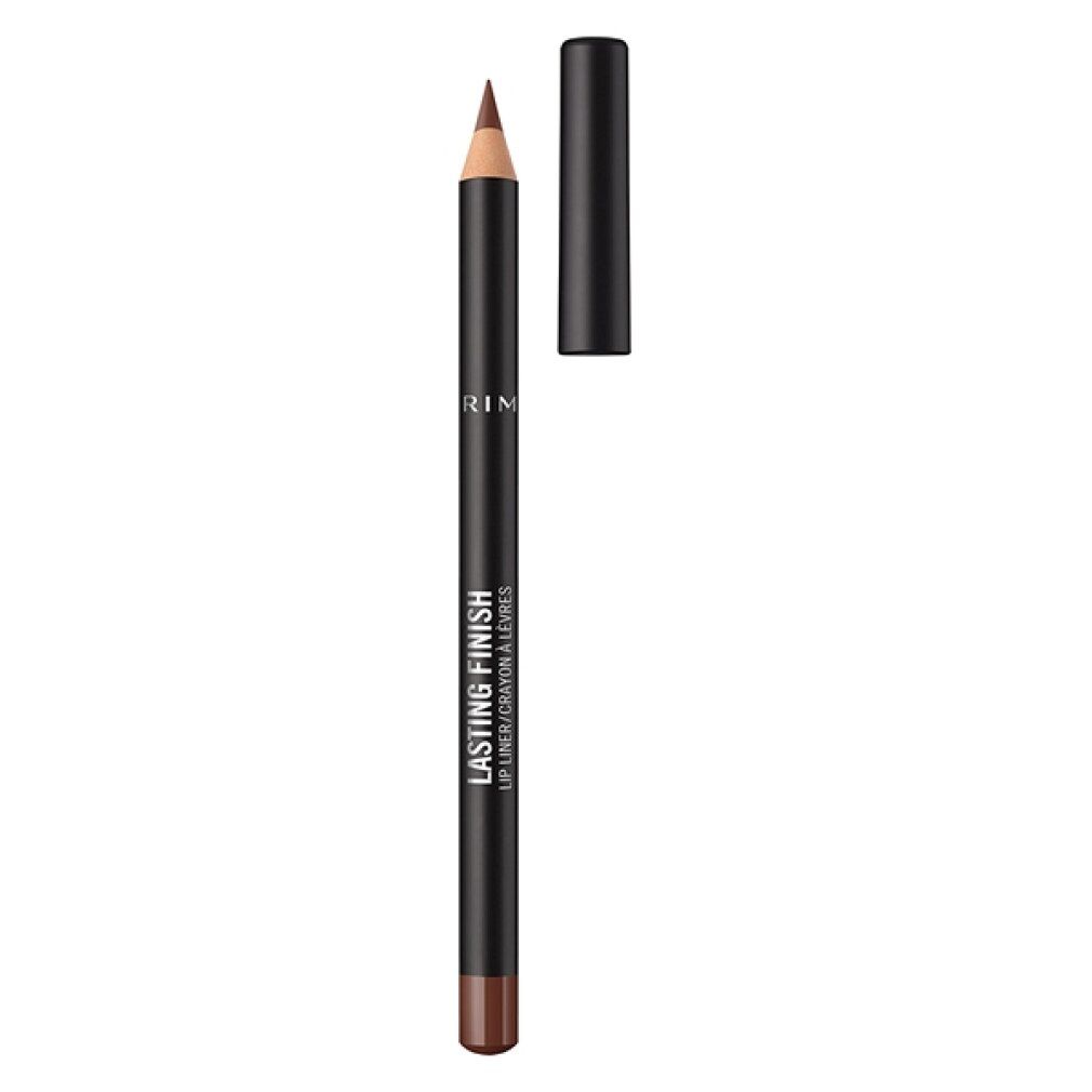 Matita labbra Rimmel London Lasting Finish. Matita nera con cappuccio rimosso. Scritta: Lasting Finish, Lip Liner/Crayon à Lèvres.