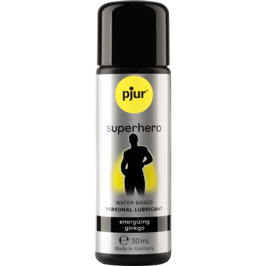 Pjur Superhero Energizing Ginkgo Lubrificante, 30ml. Lubrificante a base d'acqua con estratto di Ginkgo.