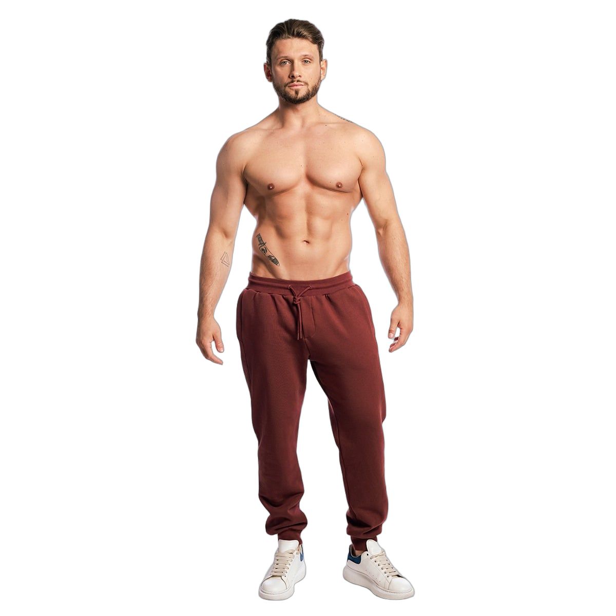 GymBeam Pantaloni sportivi uomo oversize in cotone e poliestere Base Cherrywood