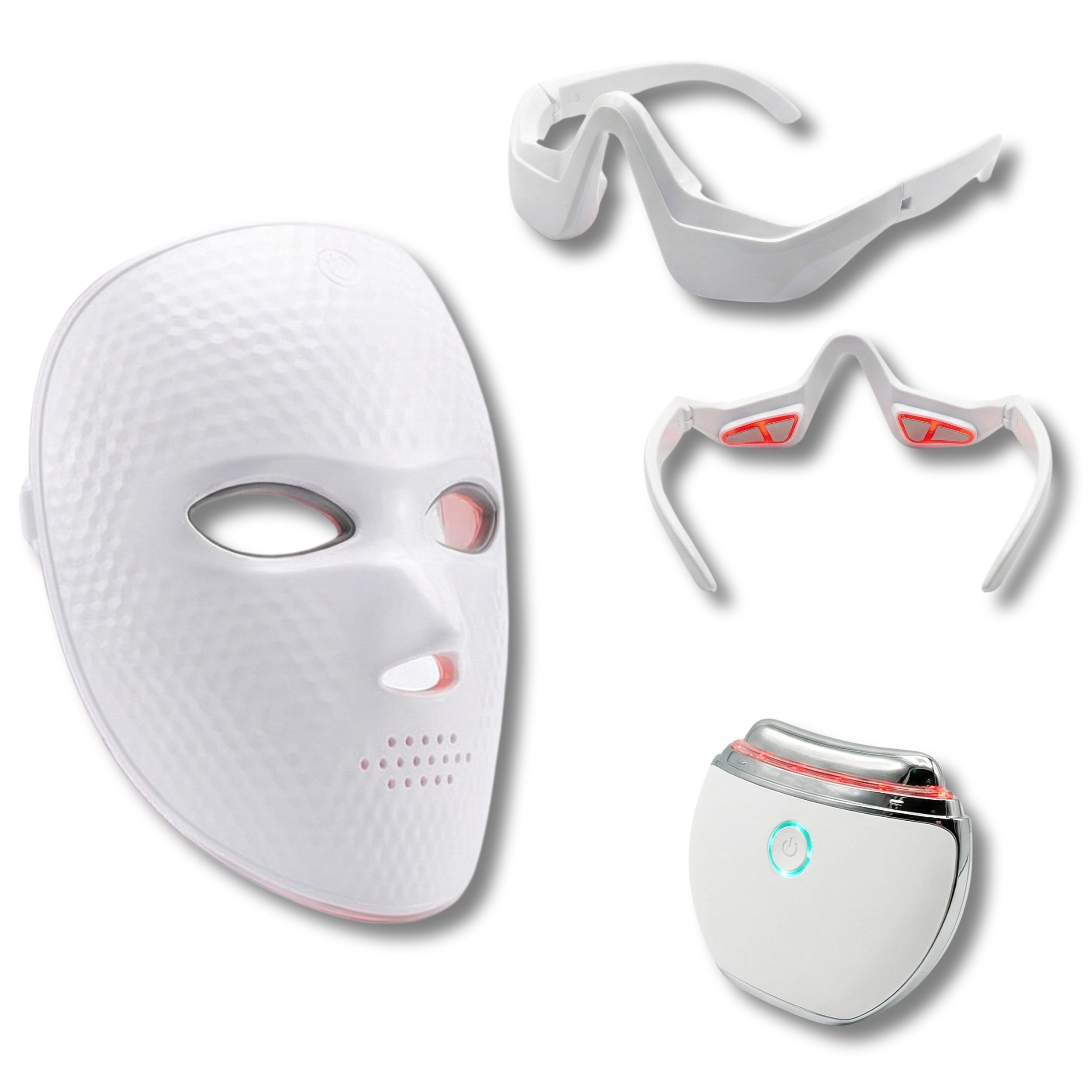 Maschera LED Viso, Maschera Oculare Antiaffaticamento e Massaggiatore Rassodante