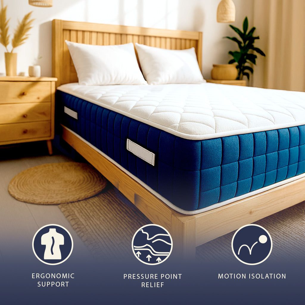 The White Stone Materasso 90x190 Alto 30cm con Molle e Memory Foam | Anallergico e traspirante