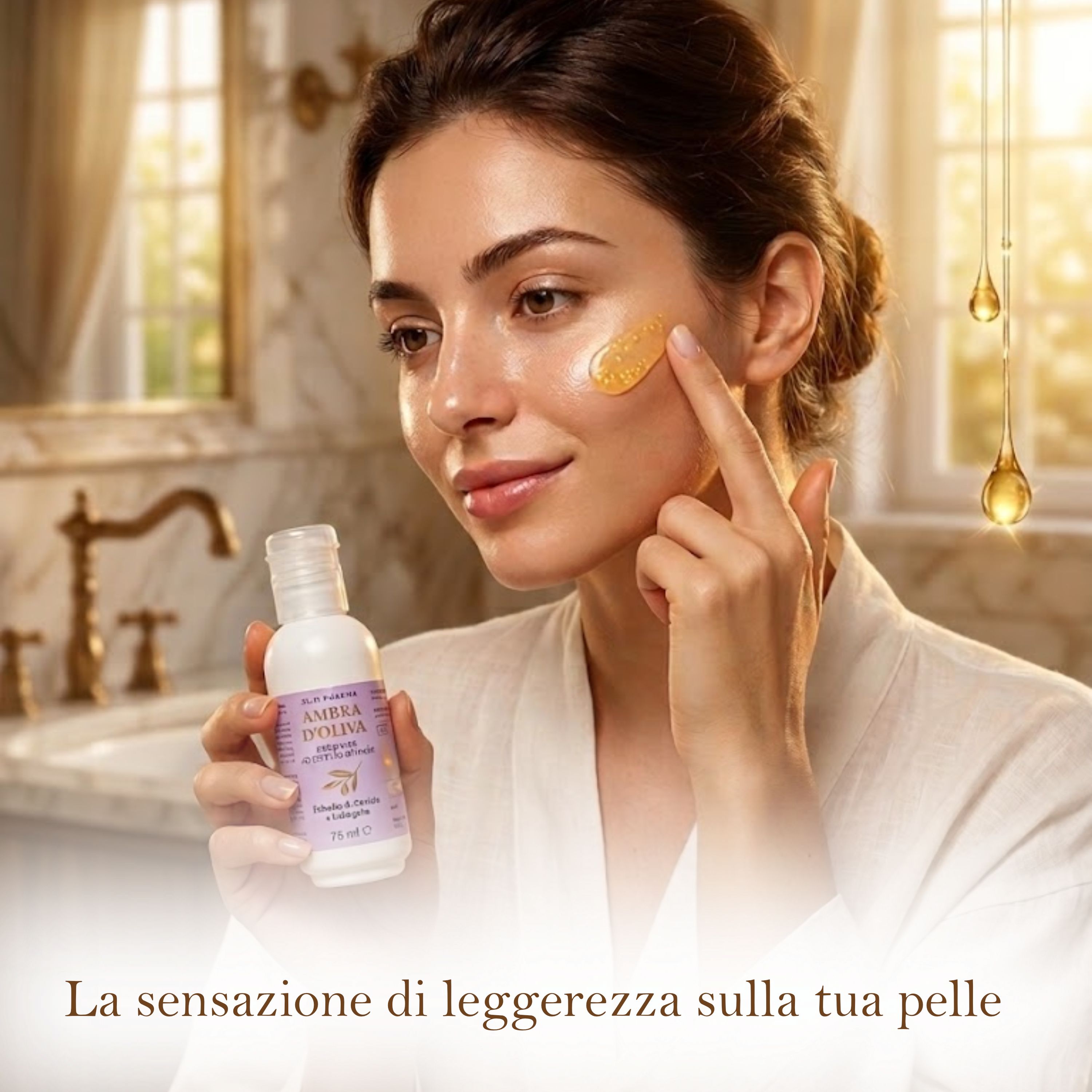 ALOHALABS Ambra d'Oliva Siero Viso Anti-Age – con Estratto di Caviale e Collagene – Idratazione e Pe