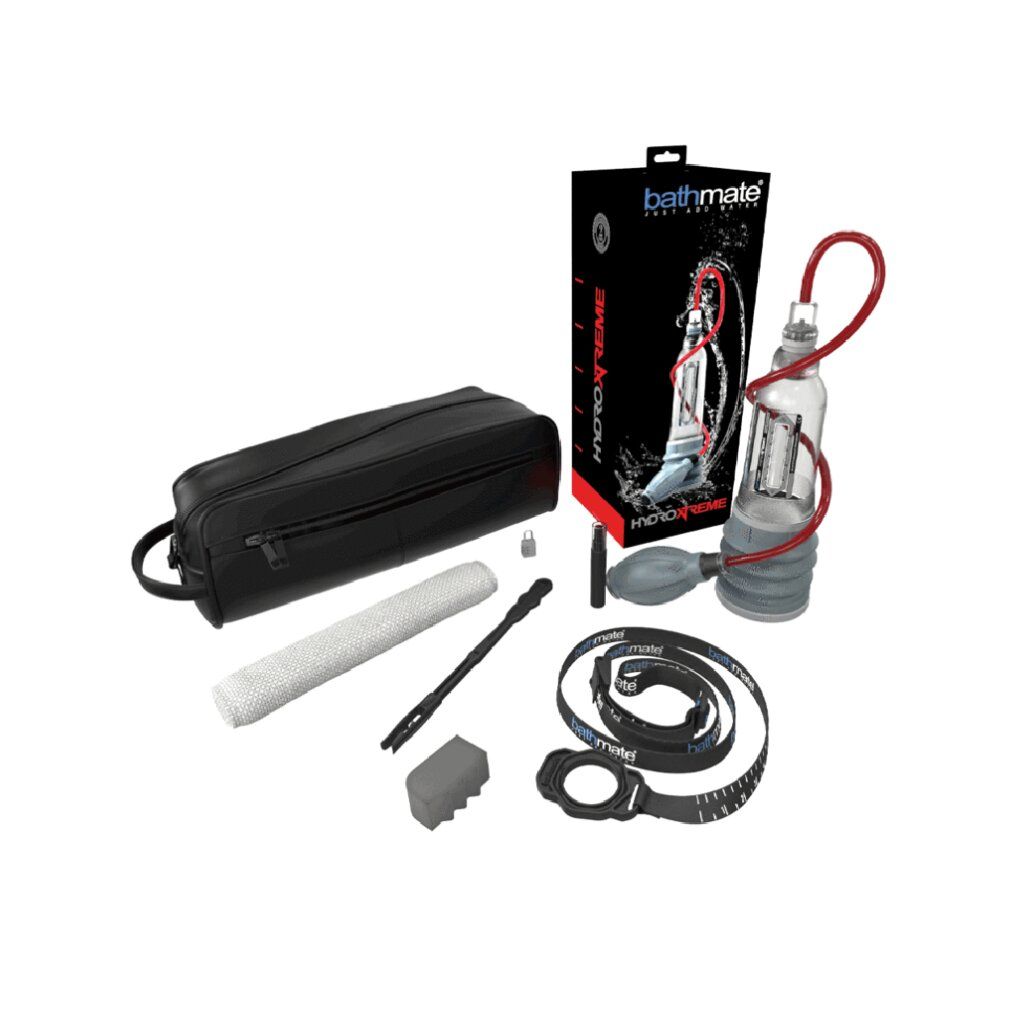 Borsa nera con accessori: dispositivo, pompa, tubo, spazzola, fascia, ecc. Confezione.