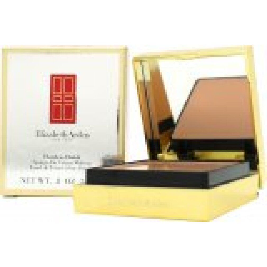 Confezione compatta dorata con specchio e spugna, in una scatola. Marchio e nome del prodotto visibili.