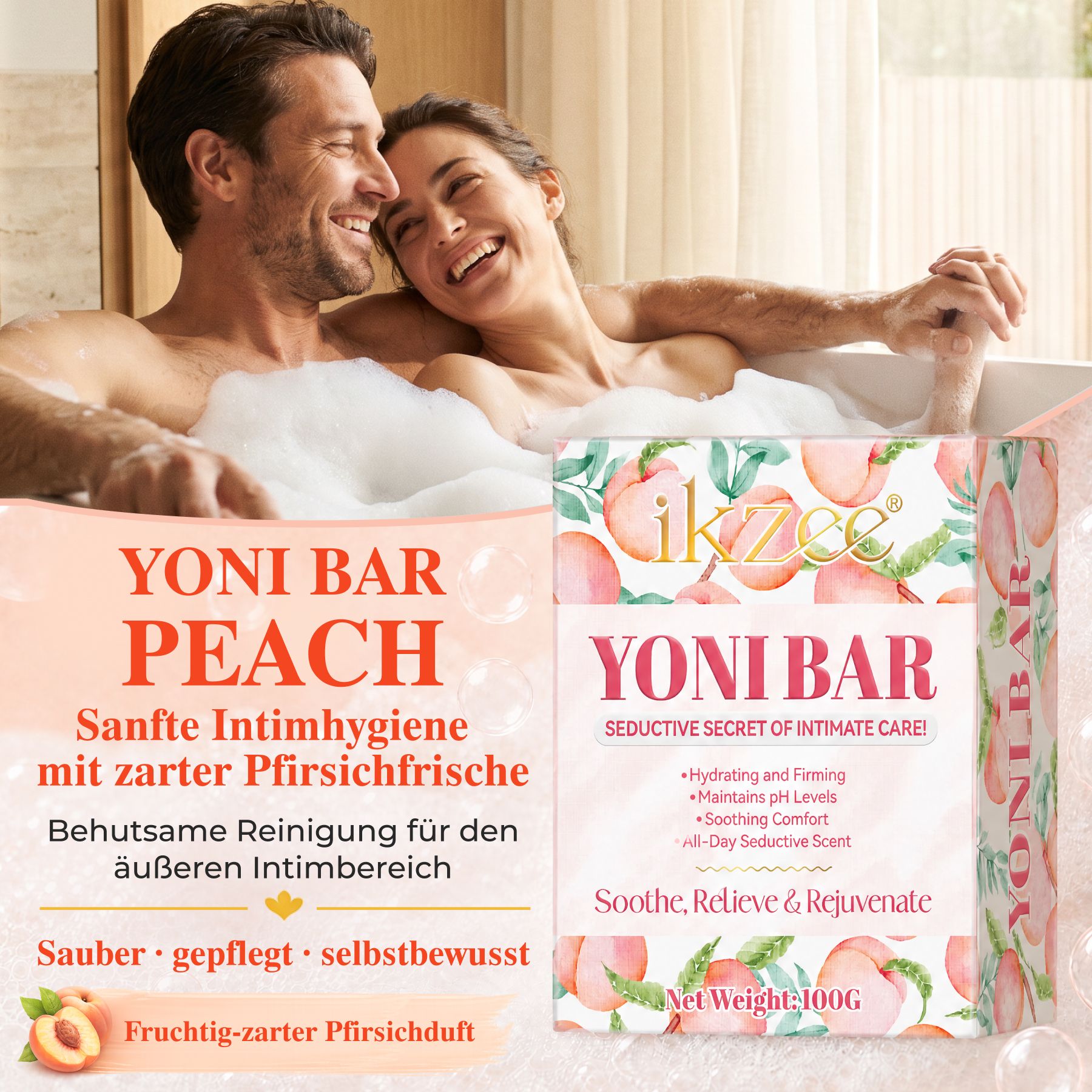 Confezione Yoni Bar Pesca, 100g.