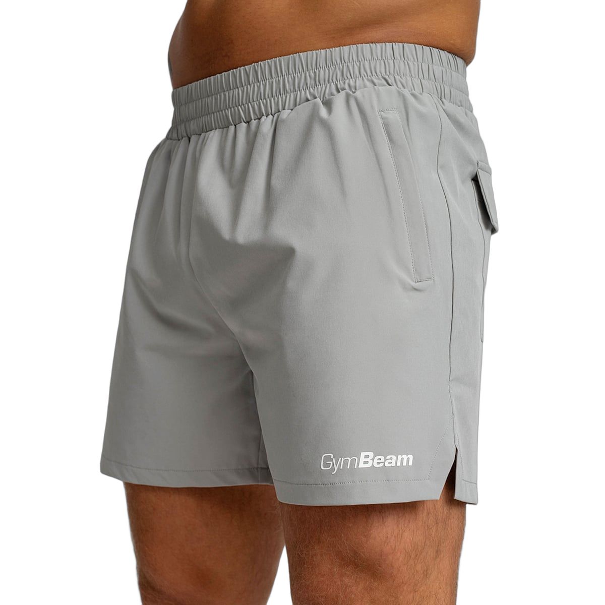 GymBeam Pantaloncini uomo TRN regular grigi con tasche con zip