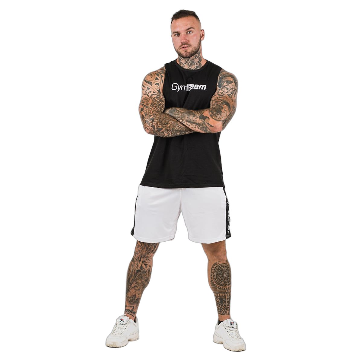 GymBeam Pantaloncini uomo regular Vertical bianco