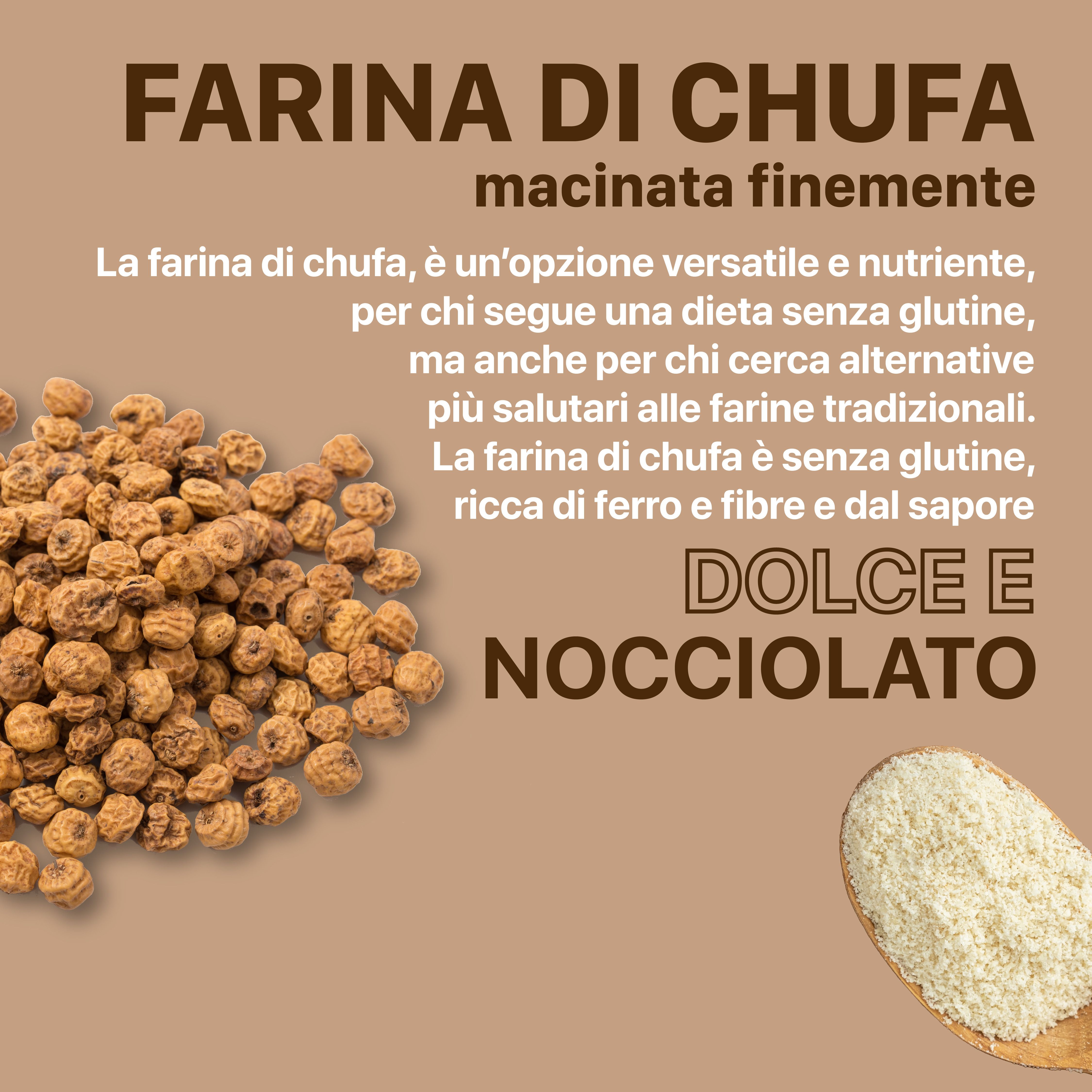 IoBoscoVivo Farina di chufa senza allergeni bio, adatti a tutte le intolleranze alimentari