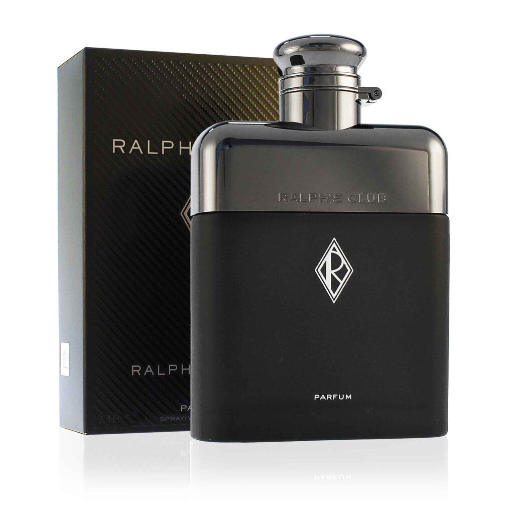 Flacone e confezione neri con logo e scritta RALPH'S CLUB. Parfum.