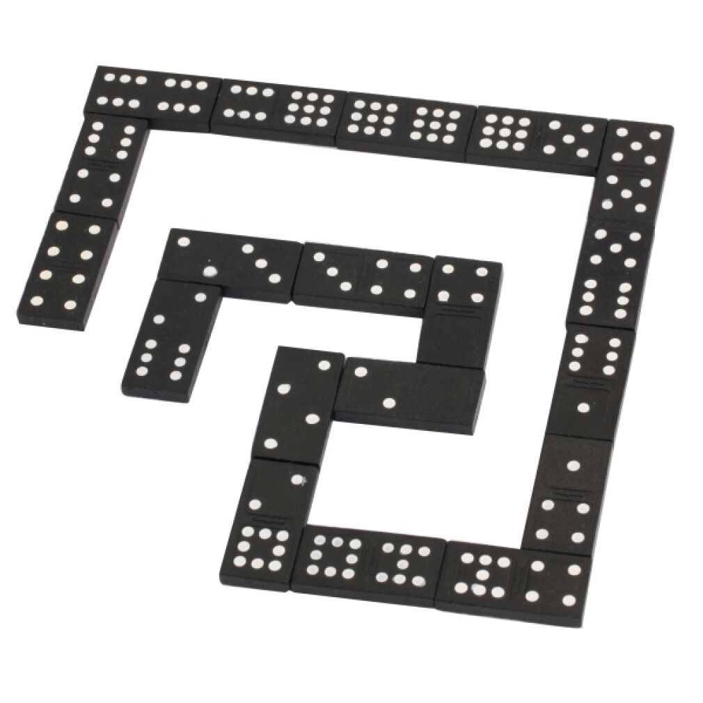 ng domino in scatola di legno, 55 pezzi