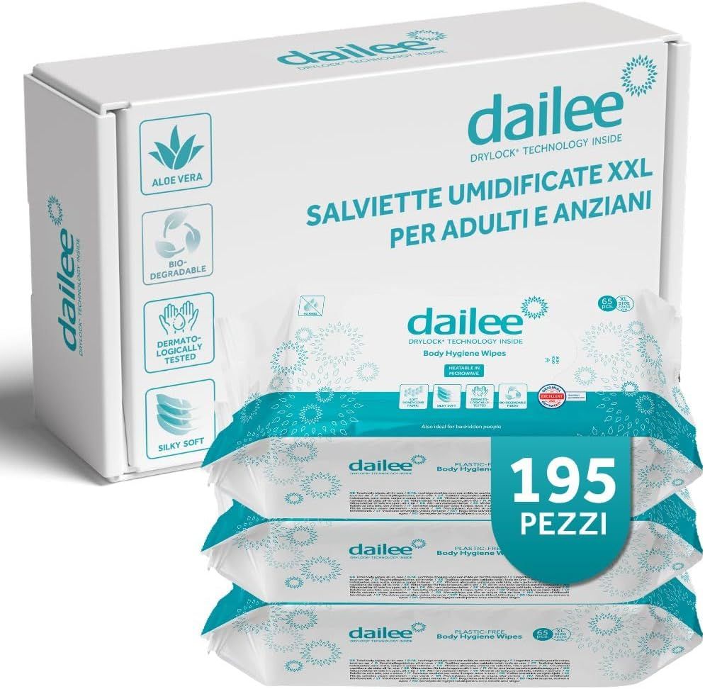 Dailee Salviette Umidificate Adulti e Anziani XXL