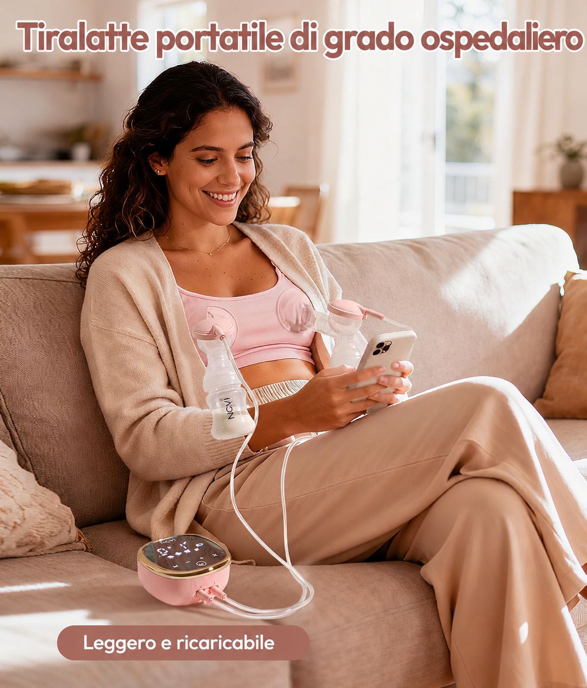 Tiralatte elettrico rosa NCVI
