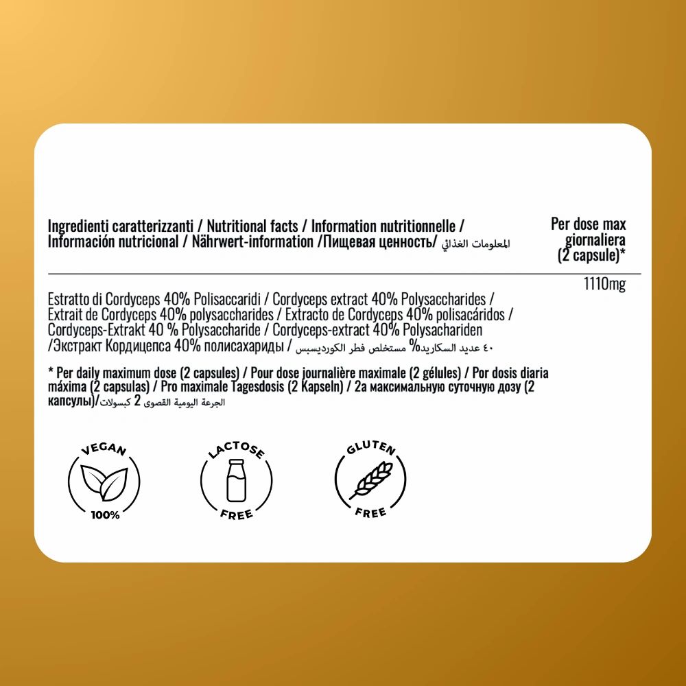 Oravita CORDYCEPS Estratto Micelio Titolato 40% Energia, Immunità e Vitalità