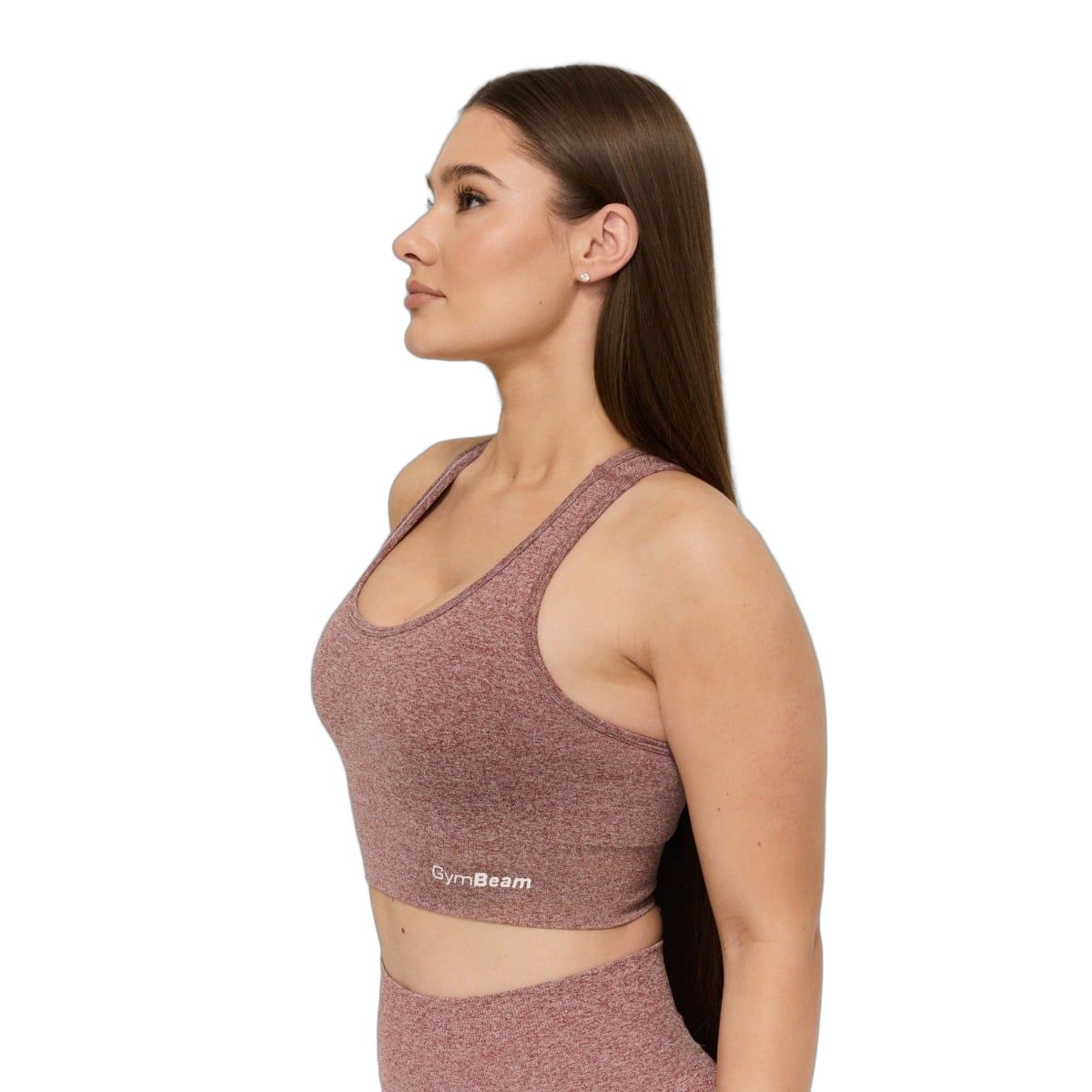GymBeam Reggiseno sportivo donna FLO senza cuciture con spalline larghe Mauve