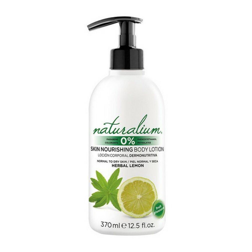 Naturalium Lozione Corpo Nutriente Herbal Lemon, flacone con erogatore da 370ml.