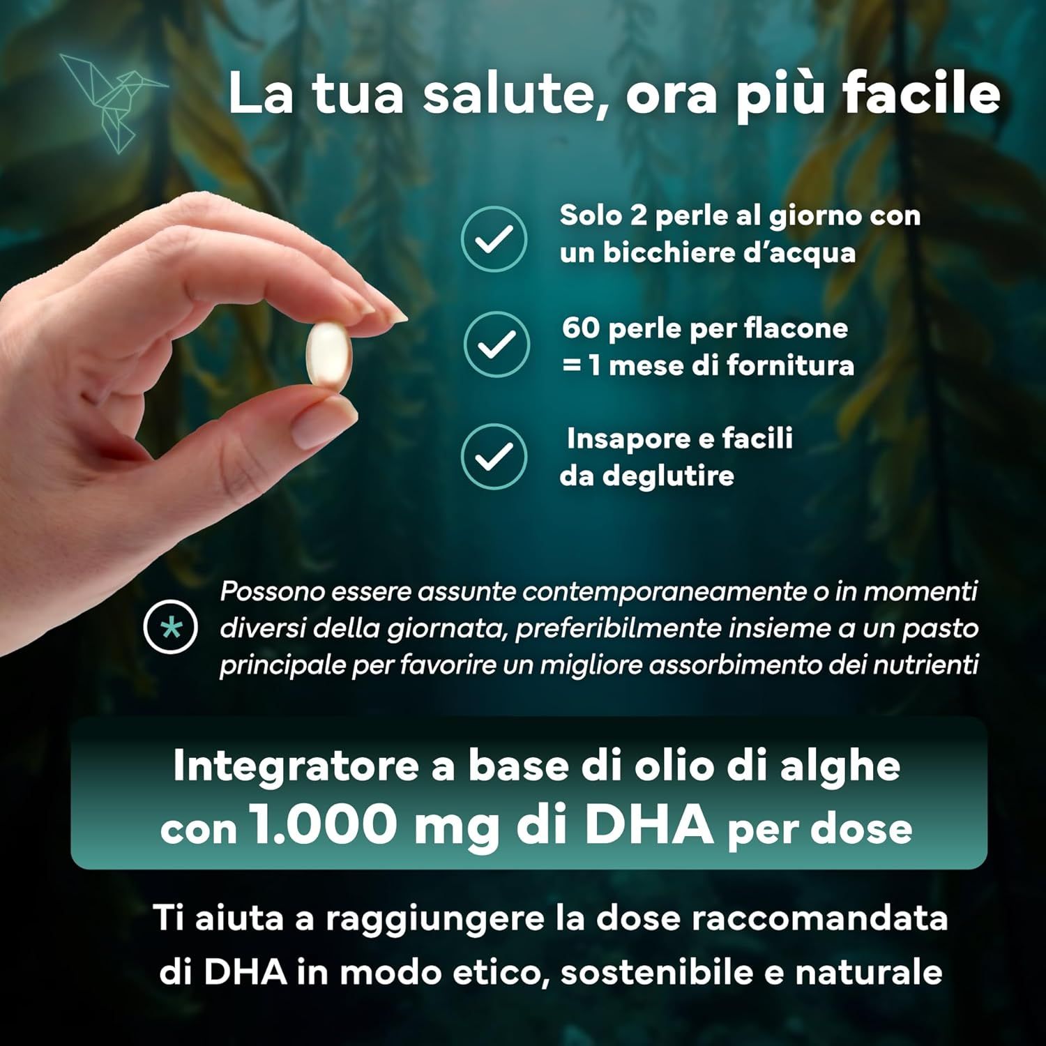 SEVENS NUTRITION Capsule Premium Omega 3 Vegano da Olio di Alghe