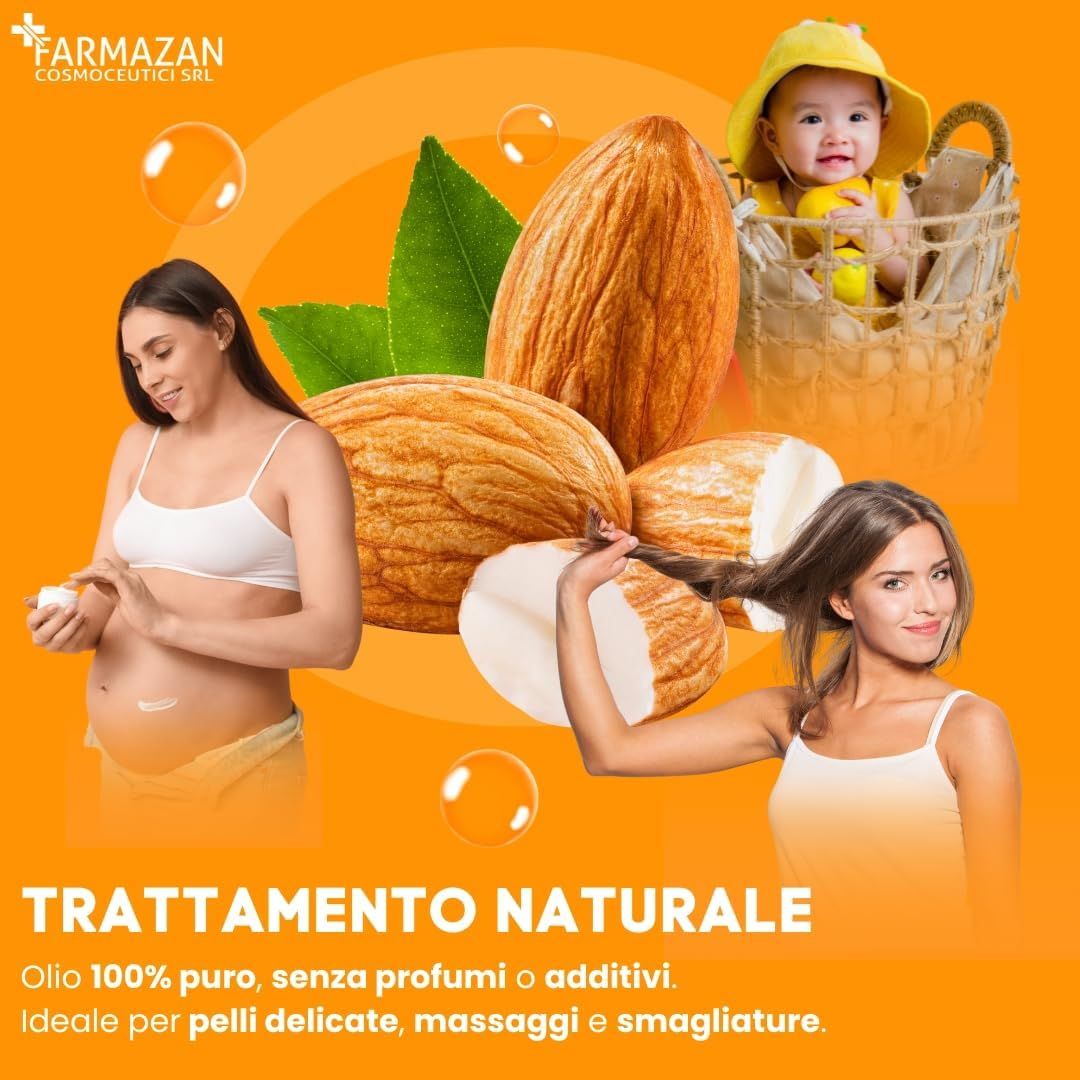 FARMAZAN  Olio di Mandorle Dolci Puro al 100% 1000 ml