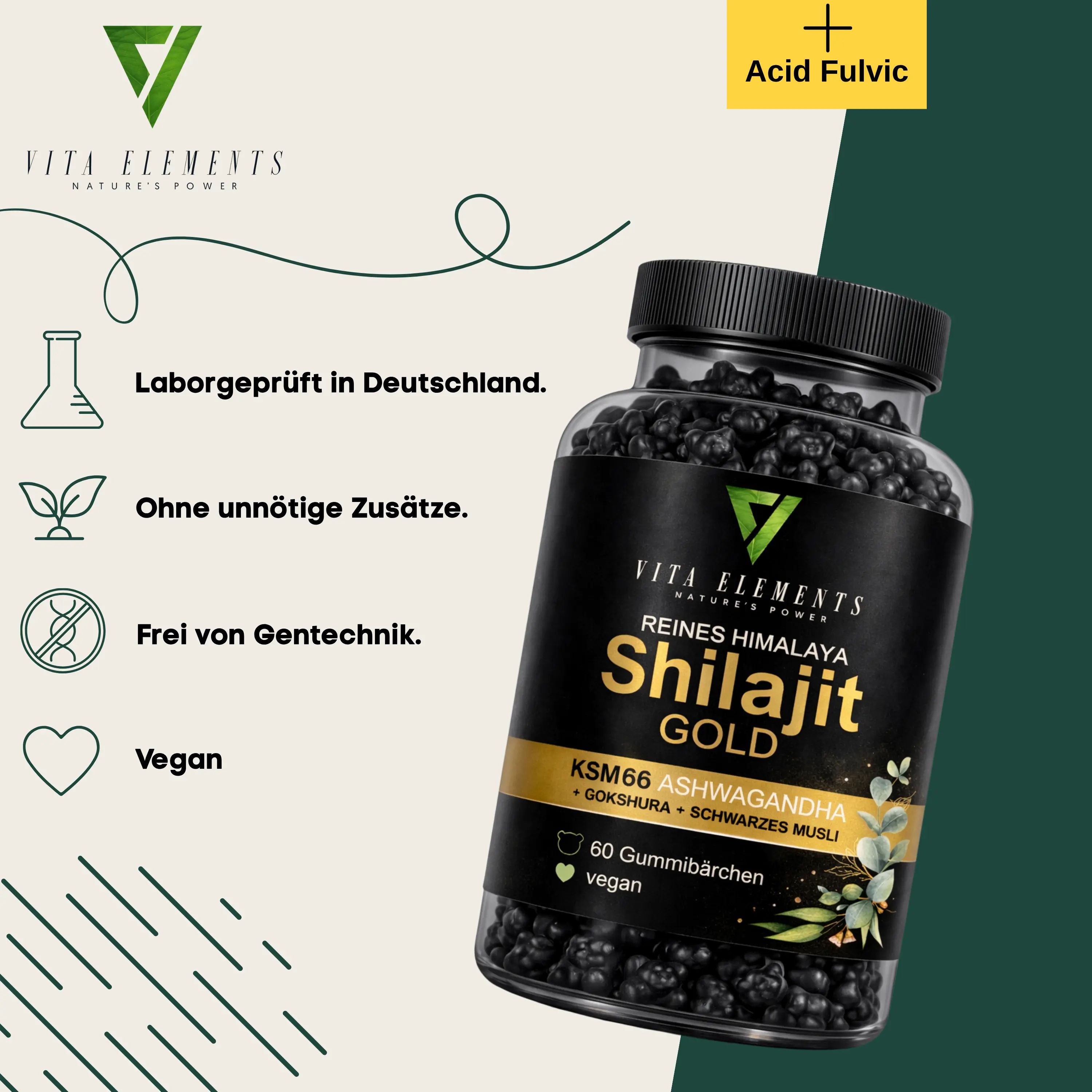 Vita Elements Caramelle gommose Himalaya Shilajit Gold